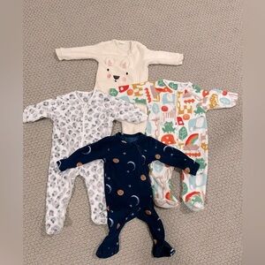 NEXT baby fleeced zipper sleepers bundle